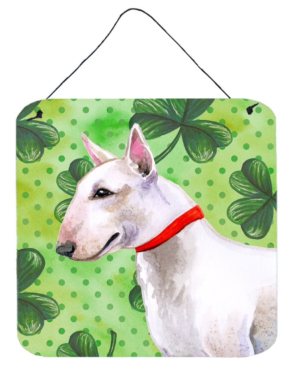 Bull Terrier St Patrick's Wall or Door Hanging Prints BB9867DS66 by Caroline's Treasures