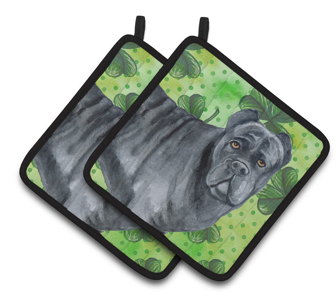 Cane Corso St Patrick's Pair of Pot Holders BB9868PTHD by Caroline's Treasures