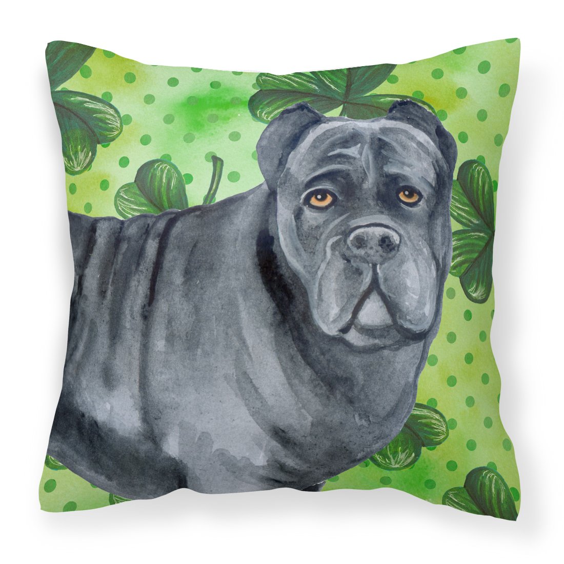 Cane Corso St Patrick's Fabric Decorative Pillow BB9868PW1818 by Caroline's Treasures