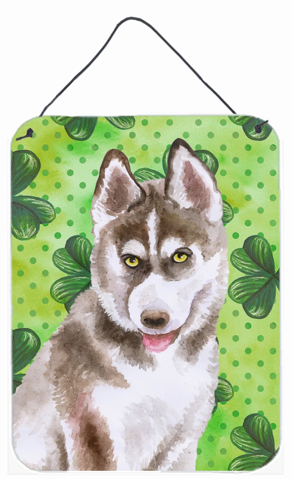 Siberian Husky Grey St Patrick&#39;s Wall or Door Hanging Prints BB9870DS1216 by Caroline&#39;s Treasures