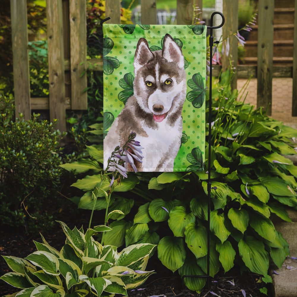 Siberian Husky Grey St Patrick's Flag Garden Size BB9870GF  the-store.com.