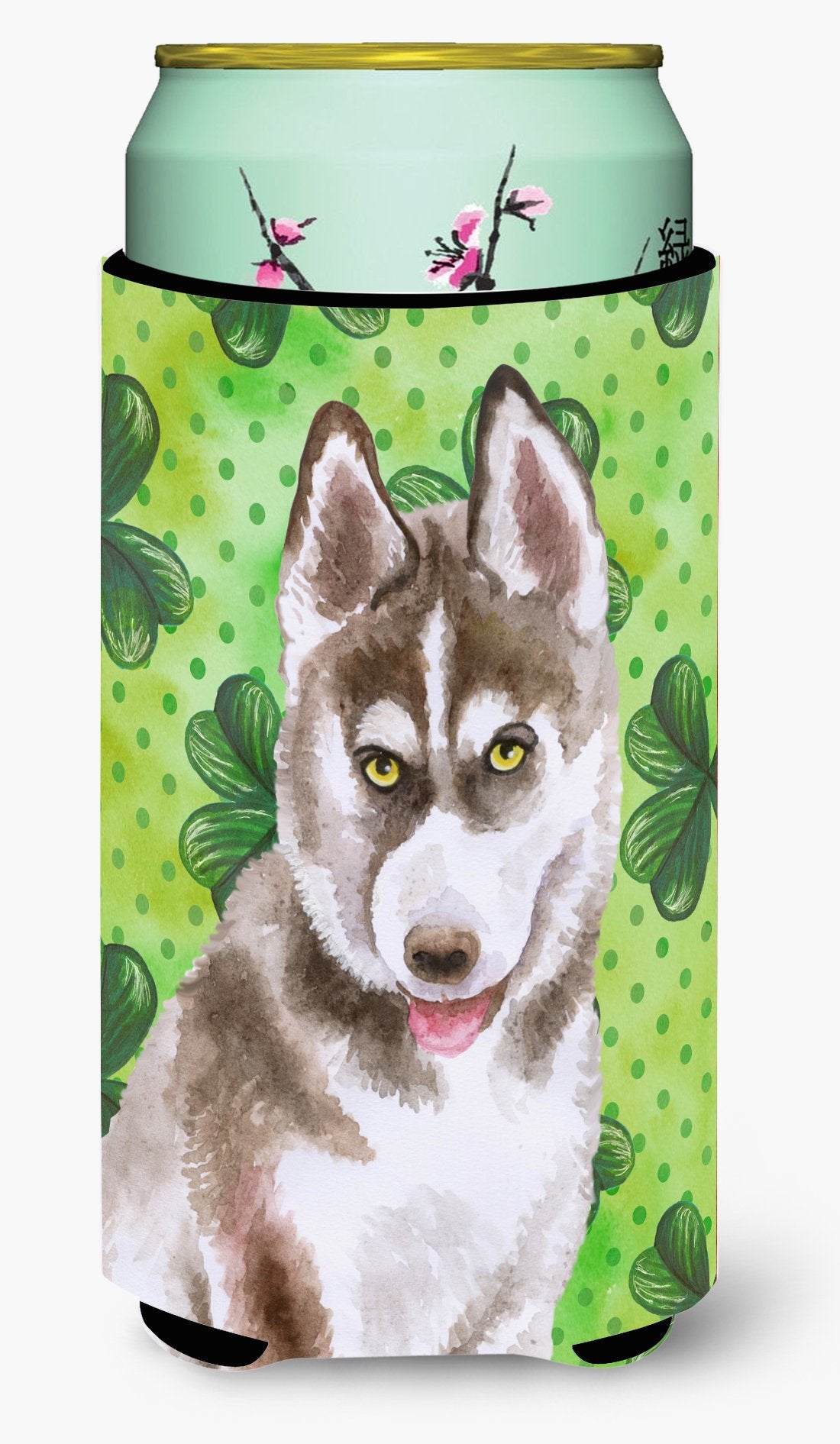 Siberian Husky Grey St Patrick's Tall Boy Beverage Insulator Hugger BB9870TBC by Caroline's Treasures