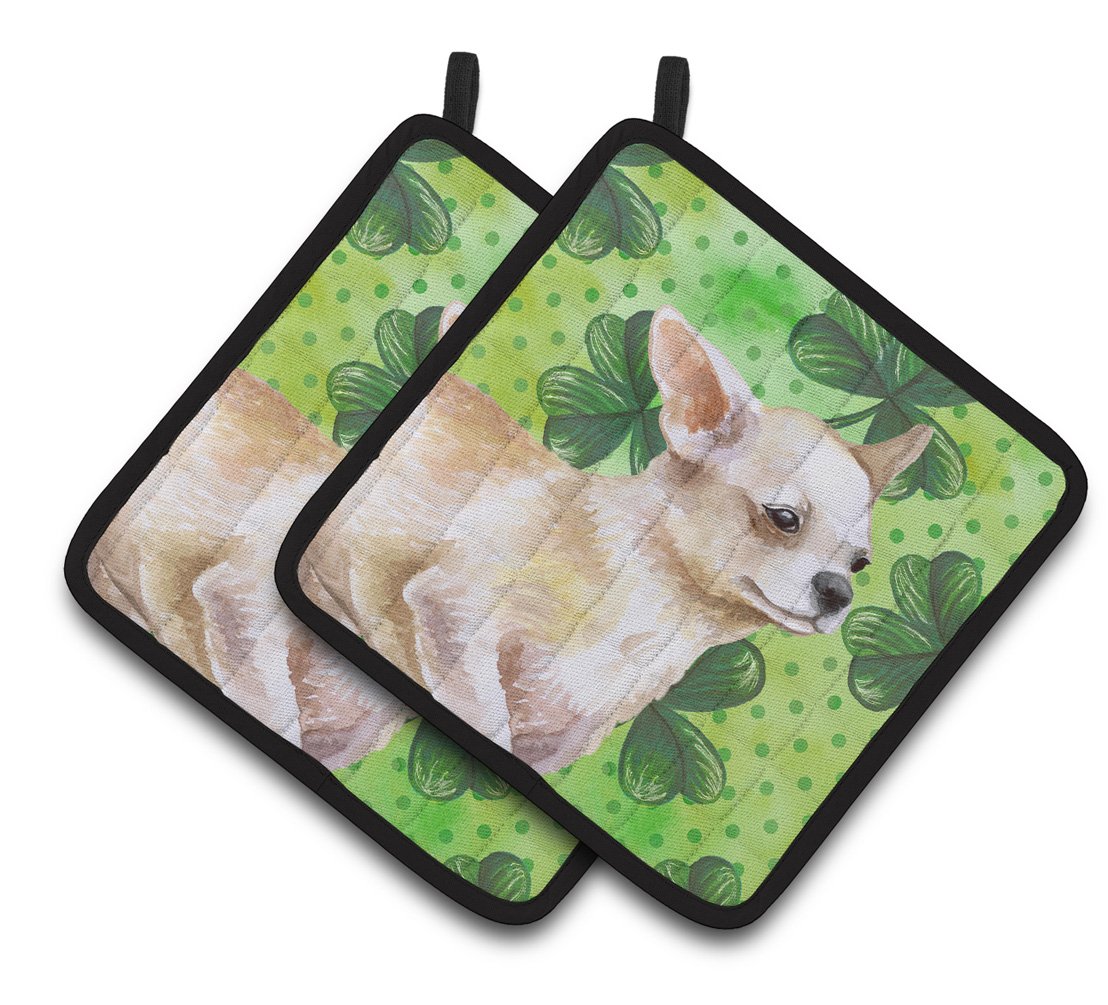 Chihuahua Leg up St Patrick's Pair of Pot Holders BB9871PTHD by Caroline's Treasures