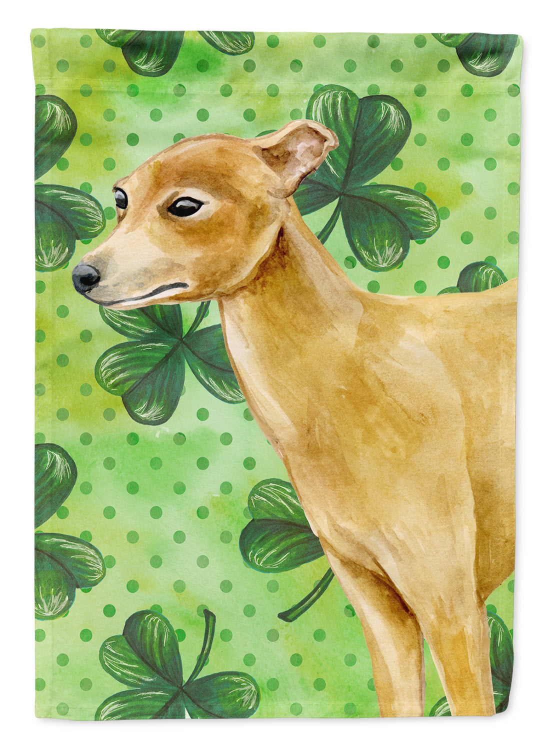 Italian Greyhound St Patrick&#39;s Flag Canvas House Size BB9872CHF  the-store.com.