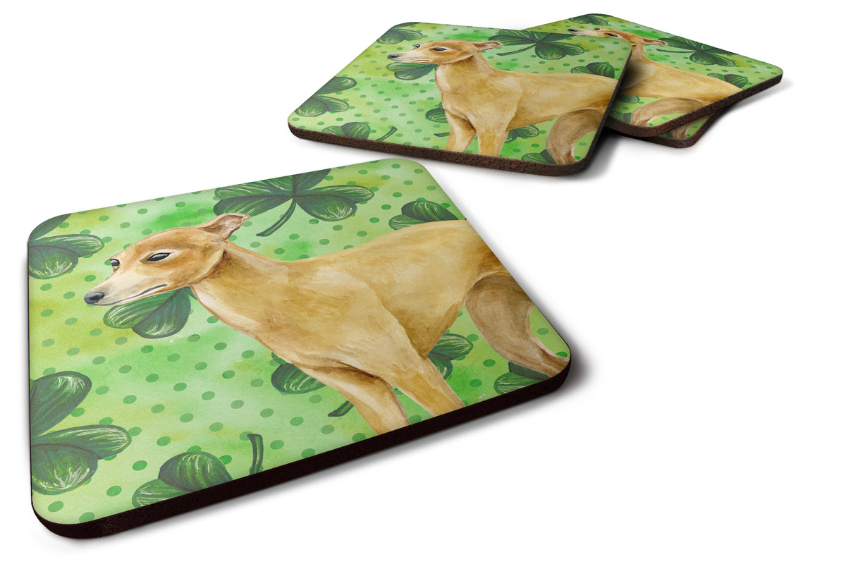 Italian Greyhound St Patrick&#39;s Foam Coaster Set of 4 BB9872FC - the-store.com