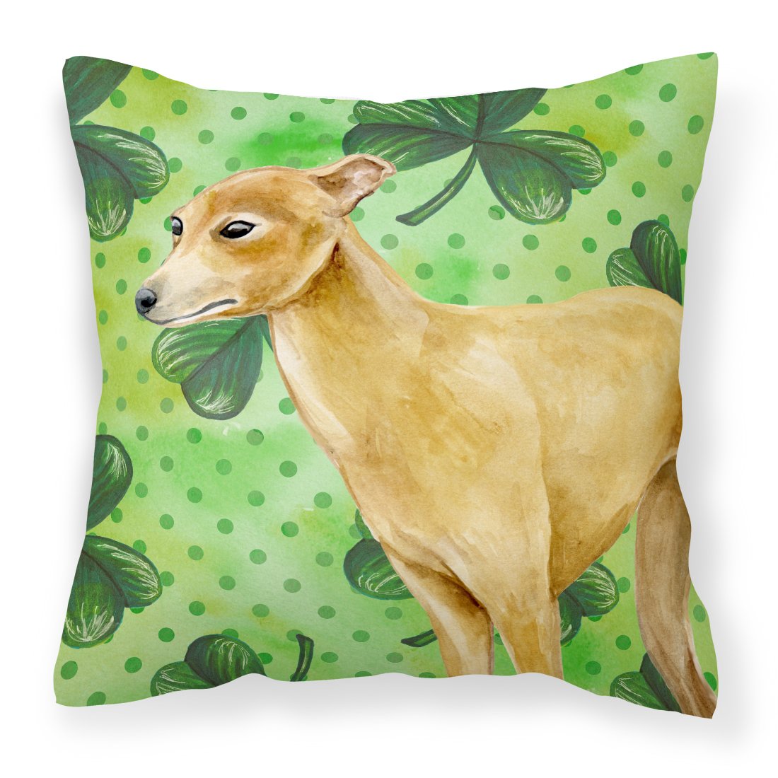 Italian Greyhound St Patrick&#39;s Fabric Decorative Pillow BB9872PW1818 by Caroline&#39;s Treasures