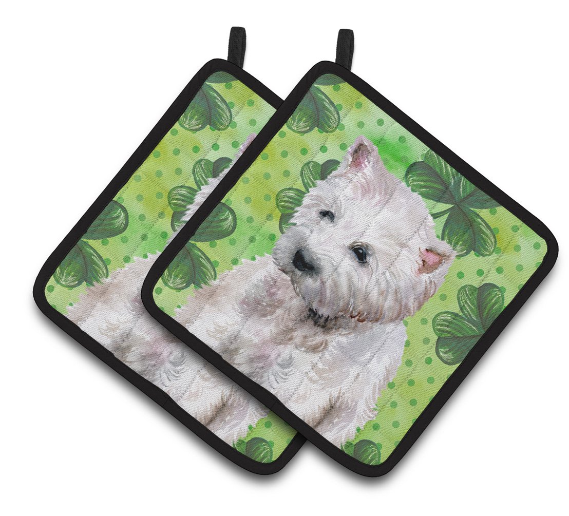 Westie St Patrick's Pair of Pot Holders BB9875PTHD by Caroline's Treasures