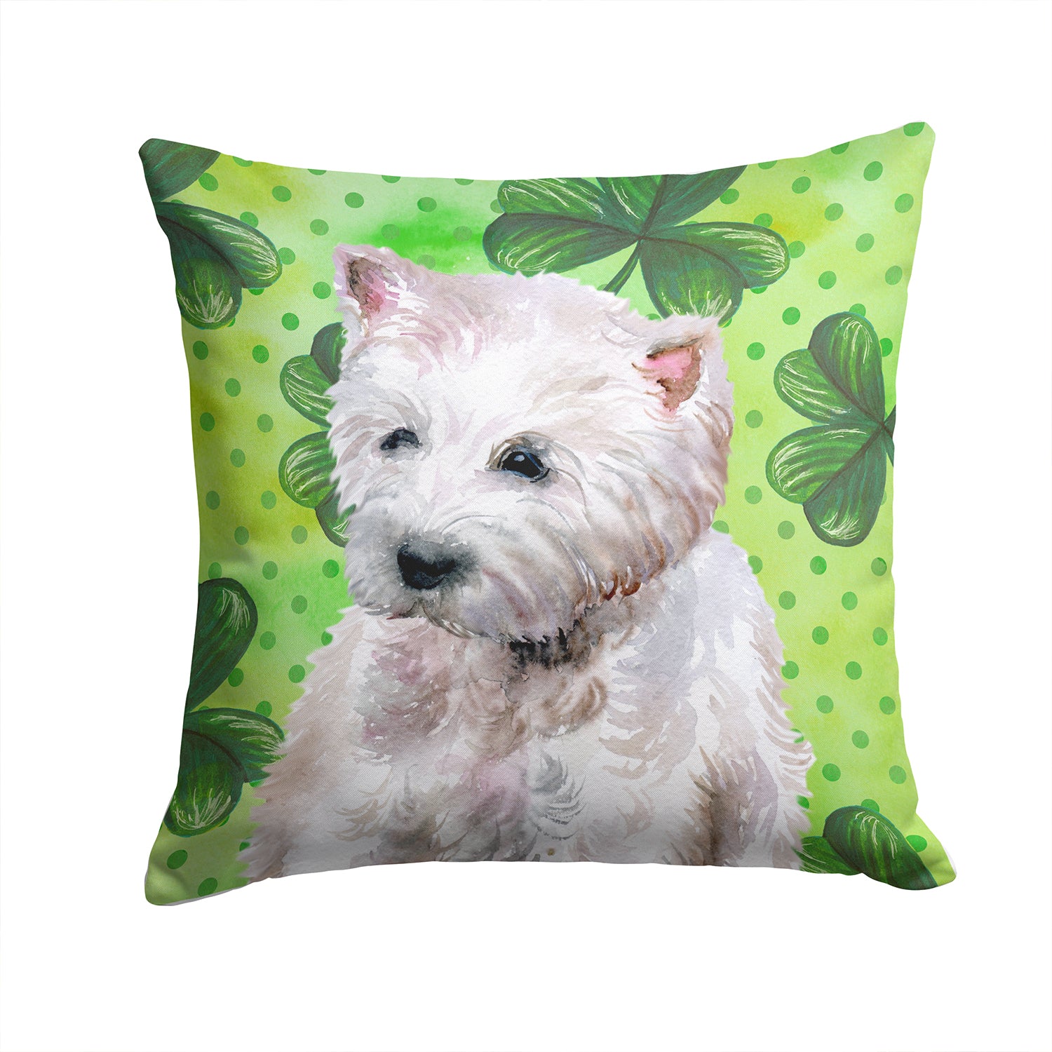 Westie St Patrick's Fabric Decorative Pillow BB9875PW1414 - the-store.com