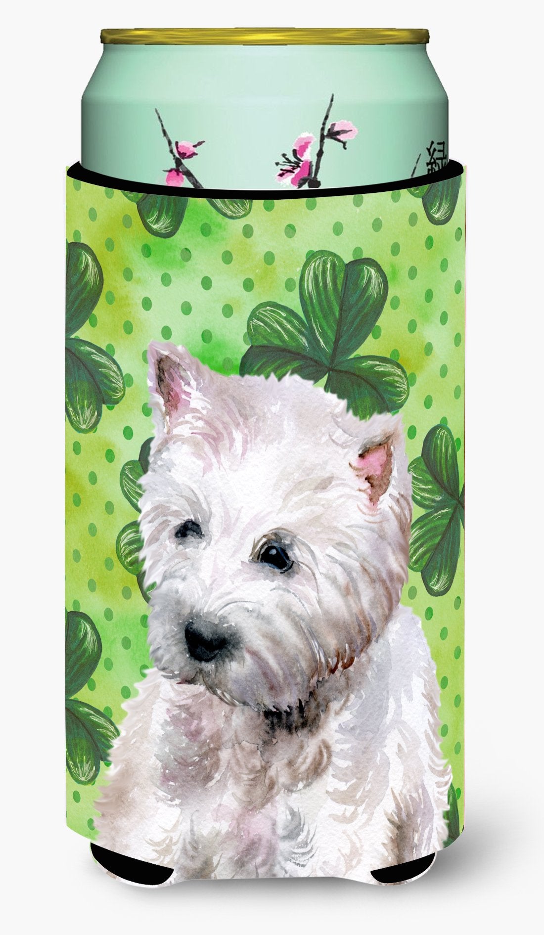 Westie St Patrick&#39;s Tall Boy Beverage Insulator Hugger BB9875TBC by Caroline&#39;s Treasures