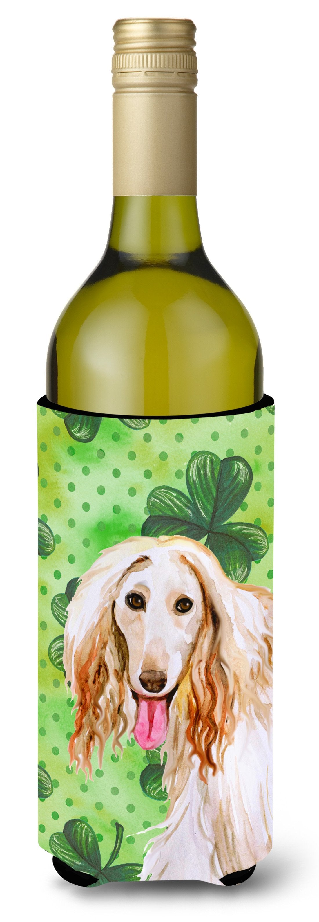 Afghan Hound St Patrick's Wine Bottle Beverge Insulator Hugger BB9876LITERK by Caroline's Treasures