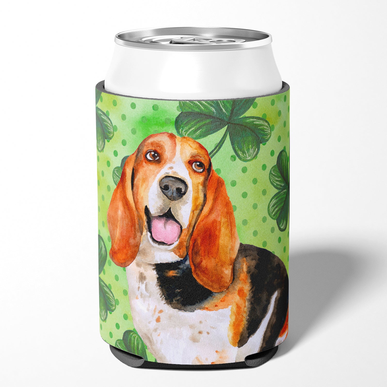 Basset Hound St Patrick's Can or Bottle Hugger BB9878CC  the-store.com.