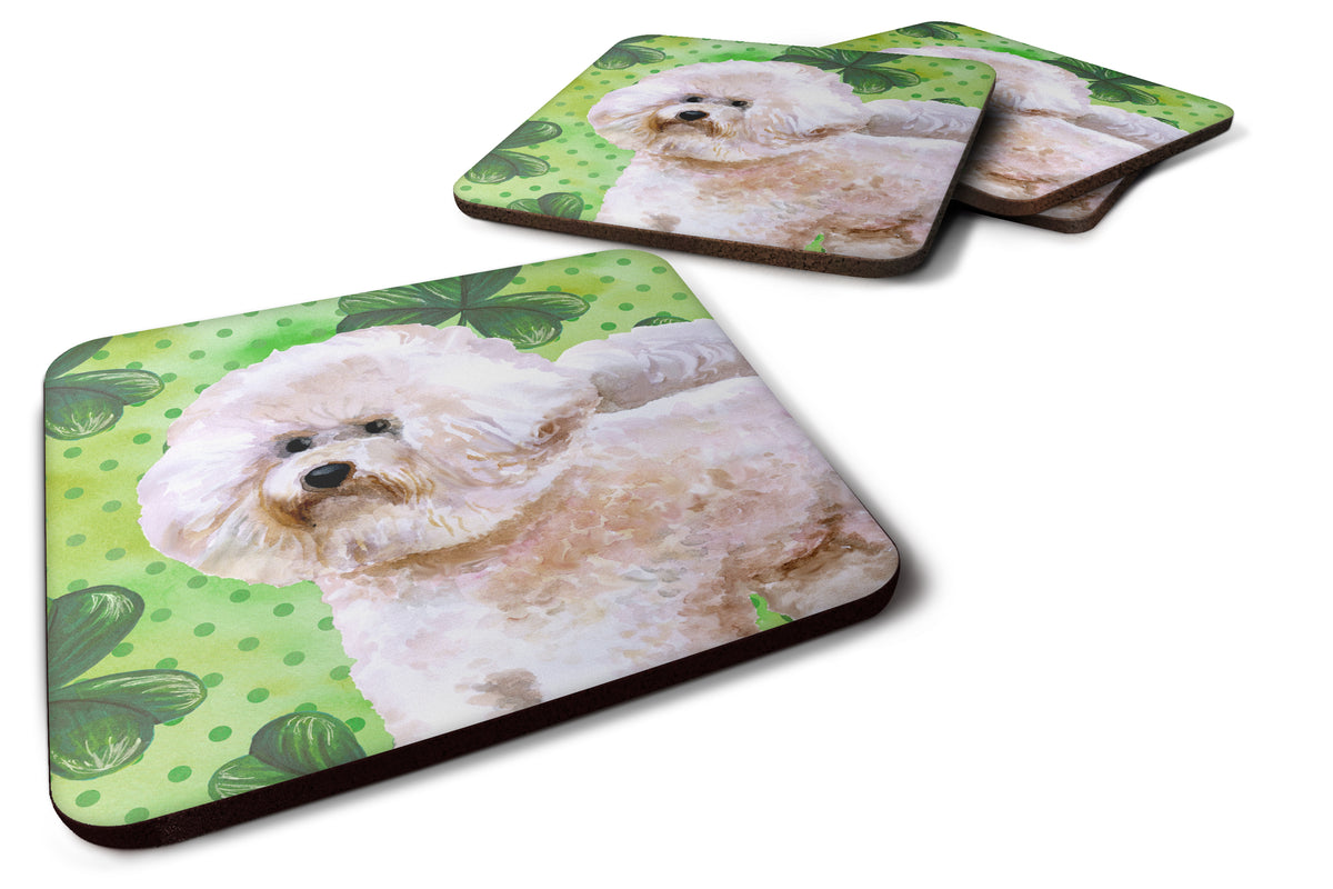 Set of 4 Bichon Frise #2 St Patrick&#39;s Foam Coasters Set of 4 - the-store.com