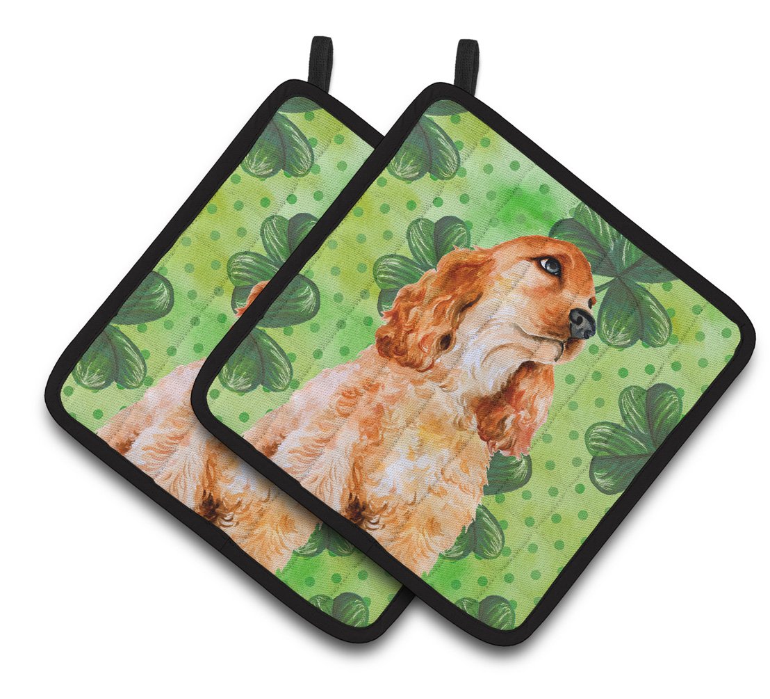 Cocker Spaniel St Patrick's Pair of Pot Holders BB9880PTHD by Caroline's Treasures