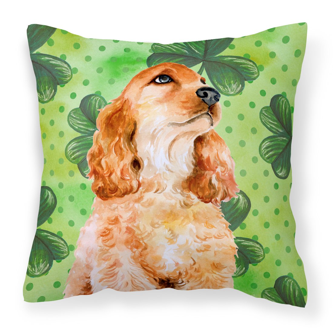 Cocker Spaniel St Patrick&#39;s Fabric Decorative Pillow BB9880PW1818 by Caroline&#39;s Treasures