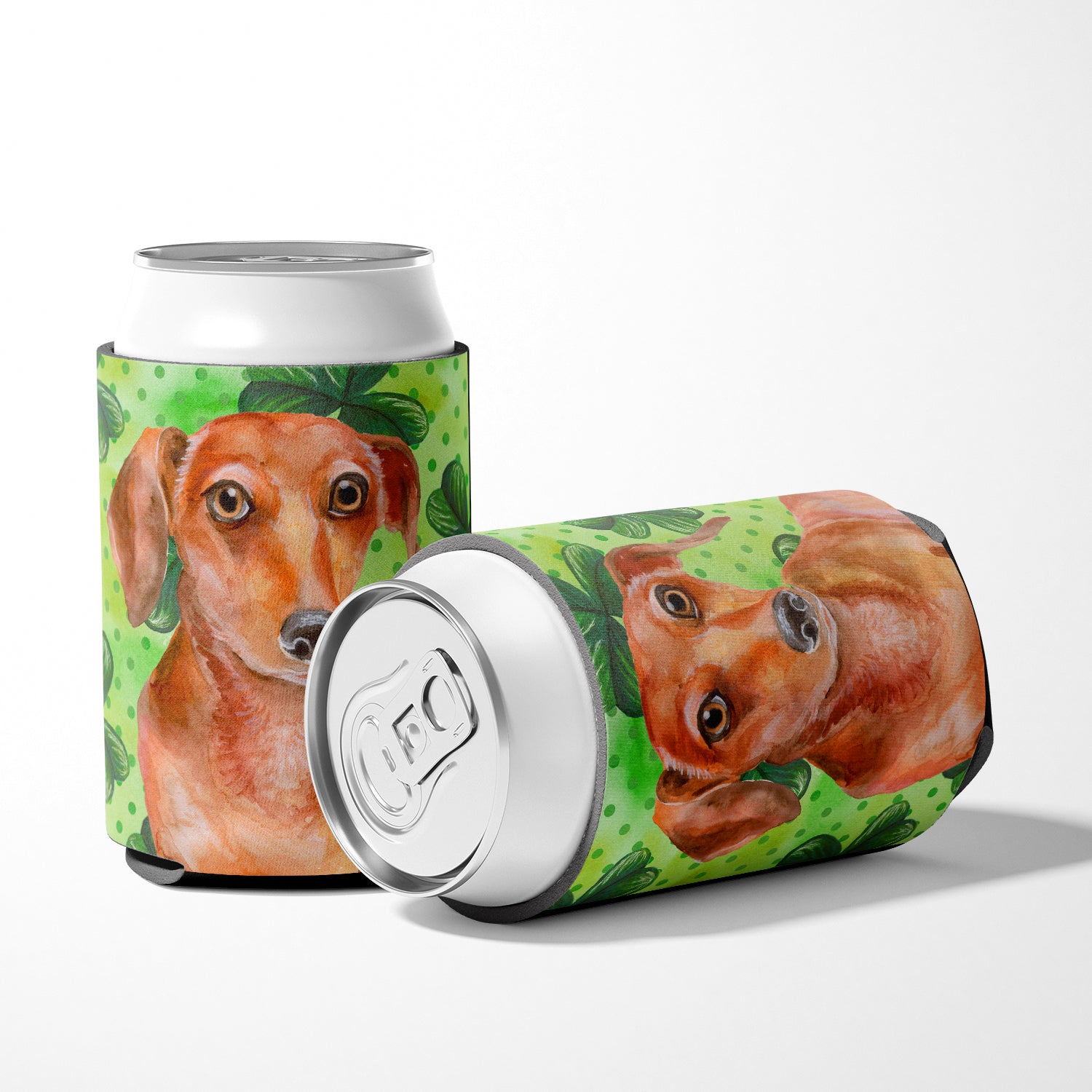 Red Dachshund St Patrick's Can or Bottle Hugger BB9881CC  the-store.com.