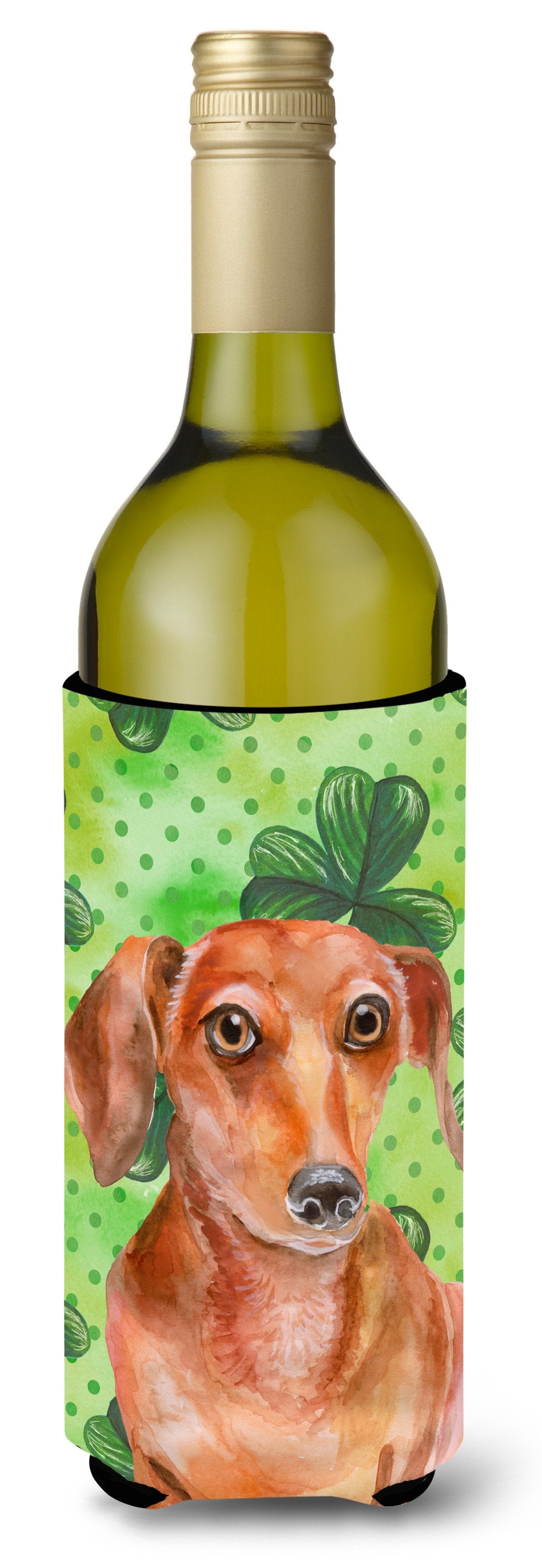 Red Dachshund St Patrick's Wine Bottle Beverge Insulator Hugger BB9881LITERK by Caroline's Treasures