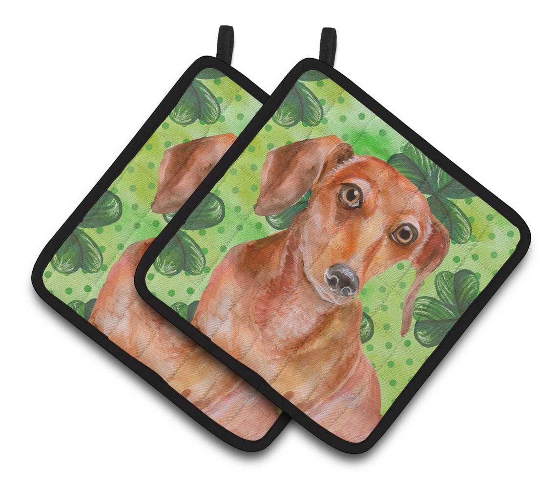 Red Dachshund St Patrick's Pair of Pot Holders BB9881PTHD by Caroline's Treasures