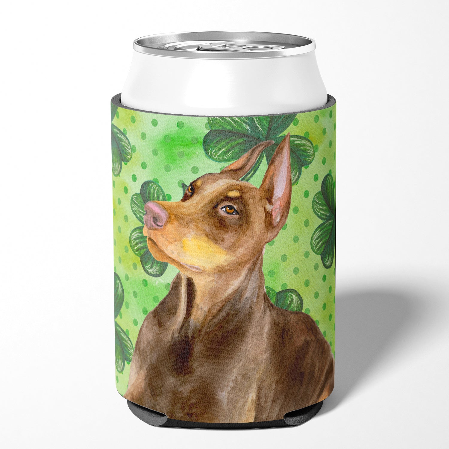 Doberman Pinscher St Patrick's Can or Bottle Hugger BB9883CC  the-store.com.