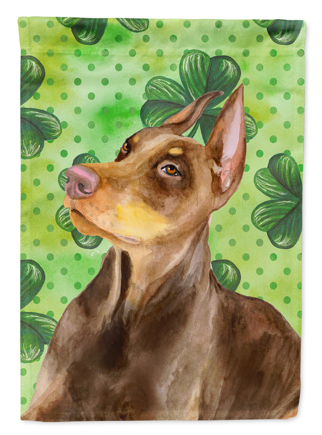 Doberman Pinscher St Patrick's Flag Canvas House Size BB9883CHF  the-store.com.