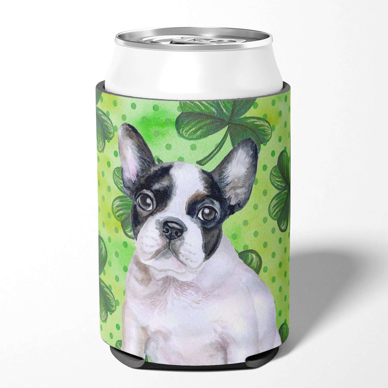 French Bulldog Black White St Patrick's Can or Bottle Hugger BB9884CC  the-store.com.