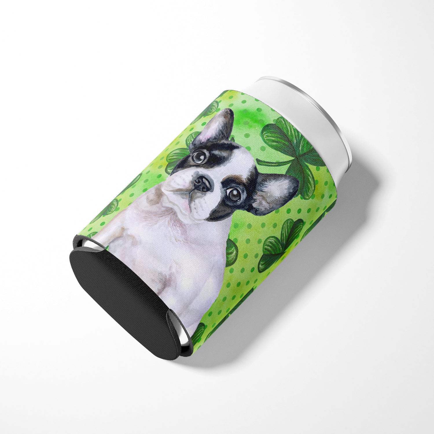 French Bulldog Black White St Patrick's Can or Bottle Hugger BB9884CC  the-store.com.