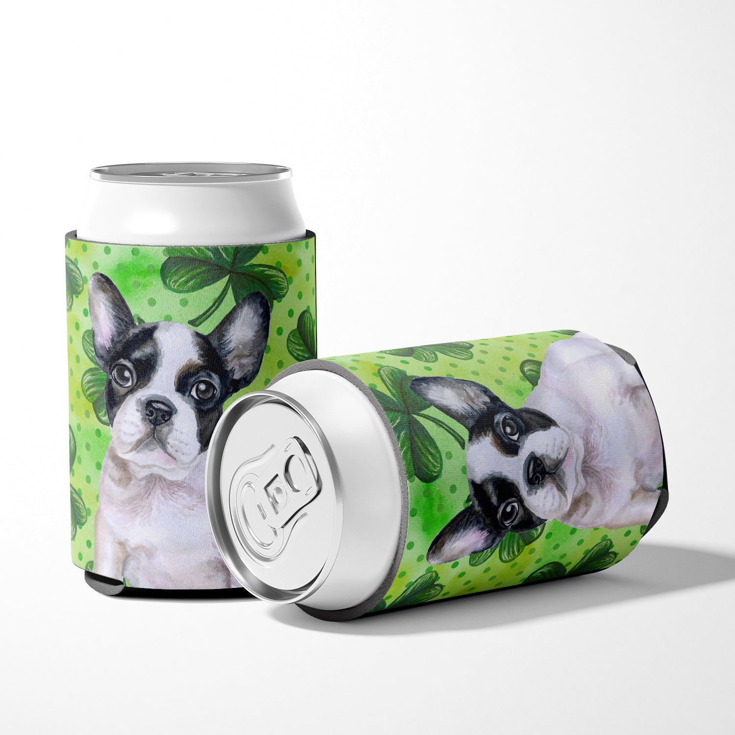 French Bulldog Black White St Patrick's Can or Bottle Hugger BB9884CC  the-store.com.