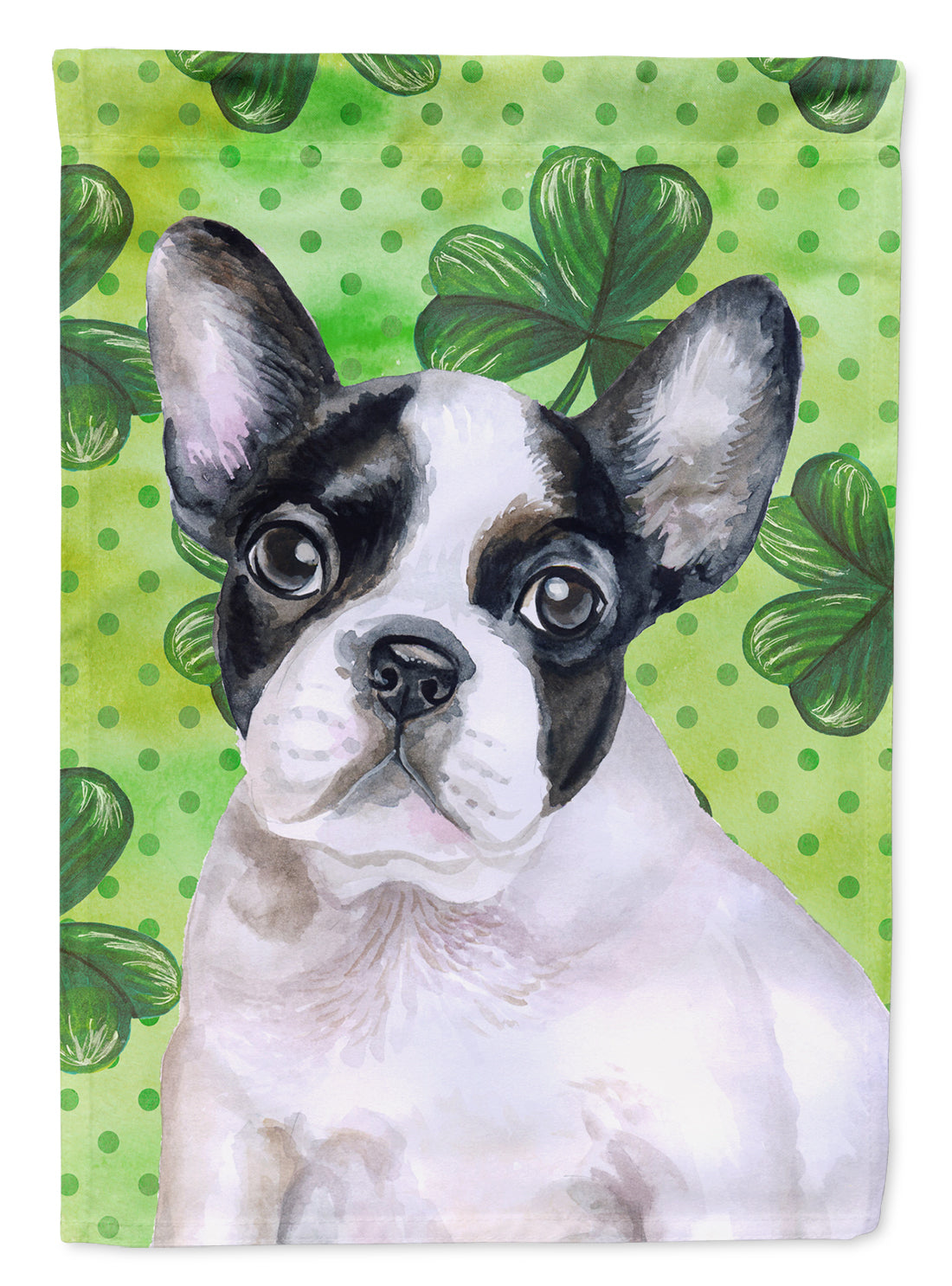 French Bulldog Black White St Patrick's Flag Canvas House Size BB9884CHF  the-store.com.