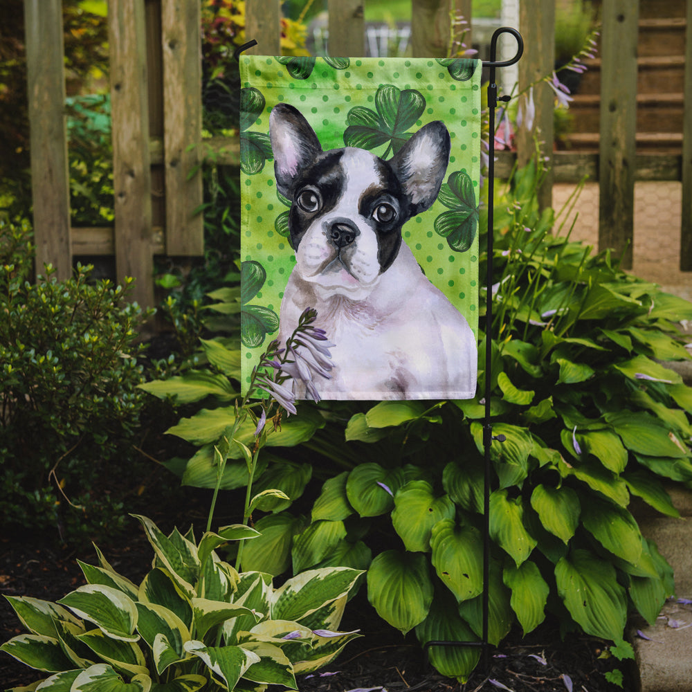 French Bulldog Black White St Patrick's Flag Garden Size BB9884GF  the-store.com.