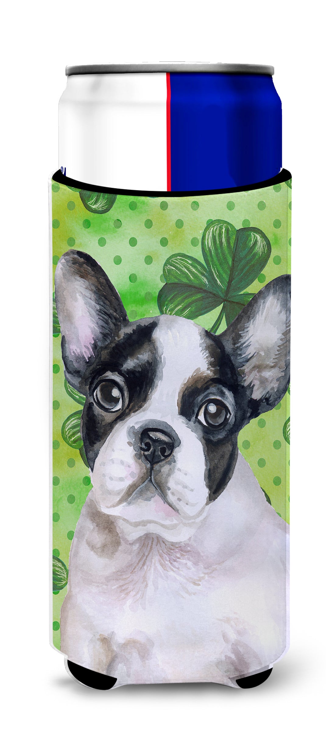 French Bulldog Black White St Patrick's  Ultra Hugger for slim cans BB9884MUK  the-store.com.