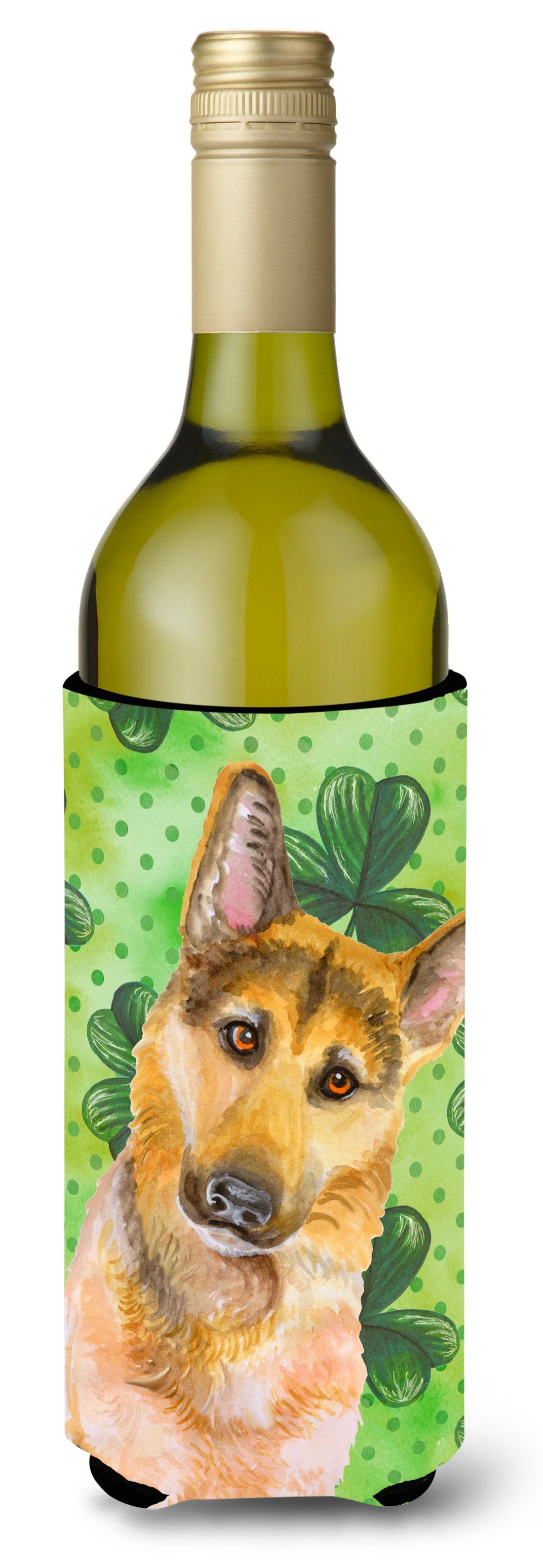 German Shepherd #2 St Patrick&#39;s Wine Bottle Beverge Insulator Hugger BB9885LITERK by Caroline&#39;s Treasures