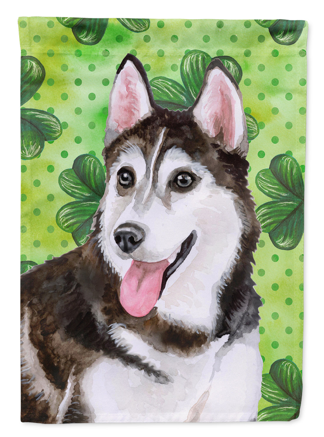 Siberian Husky #2 St Patrick's Flag Canvas House Size BB9886CHF  the-store.com.