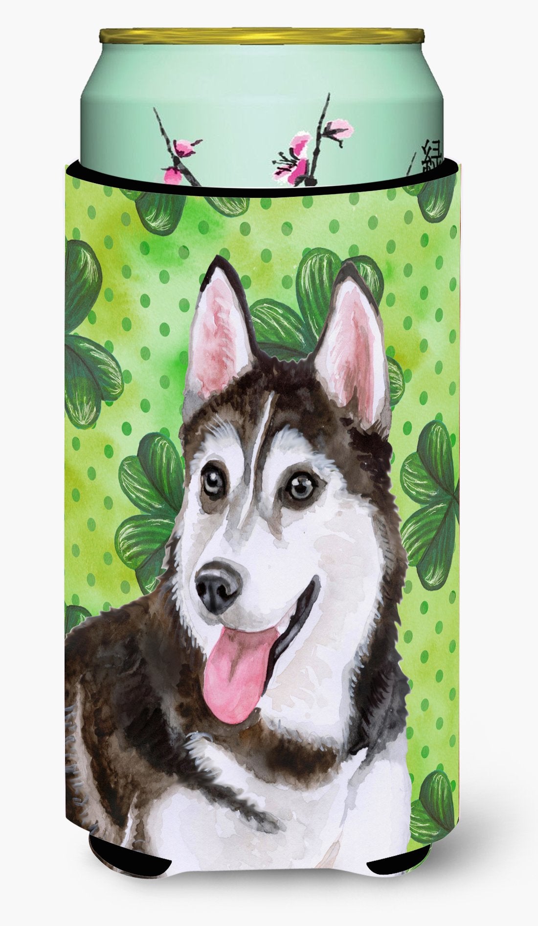 Siberian Husky #2 St Patrick&#39;s Tall Boy Beverage Insulator Hugger BB9886TBC by Caroline&#39;s Treasures