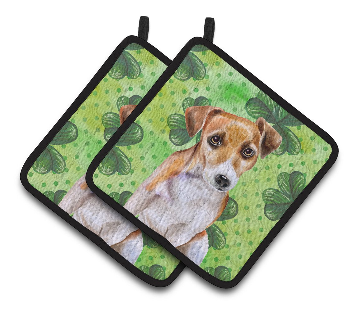 Jack Russell Terrier #2 St Patrick's Pair of Pot Holders BB9887PTHD by Caroline's Treasures