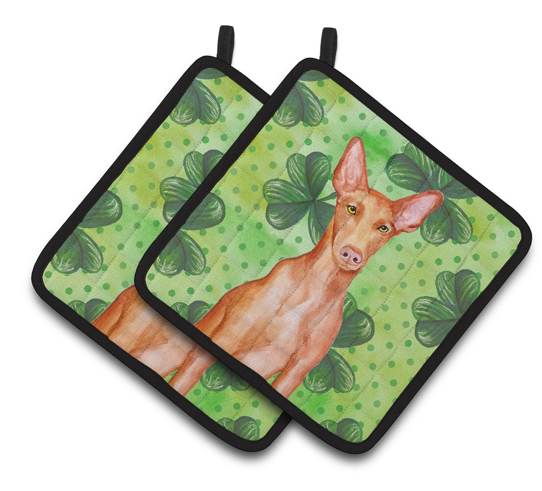 Pharaoh Hound St Patrick's Pair of Pot Holders BB9889PTHD by Caroline's Treasures