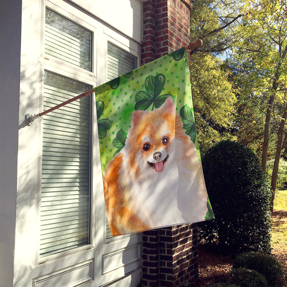 Pomeranian #2 St Patrick's Flag Canvas House Size BB9890CHF  the-store.com.