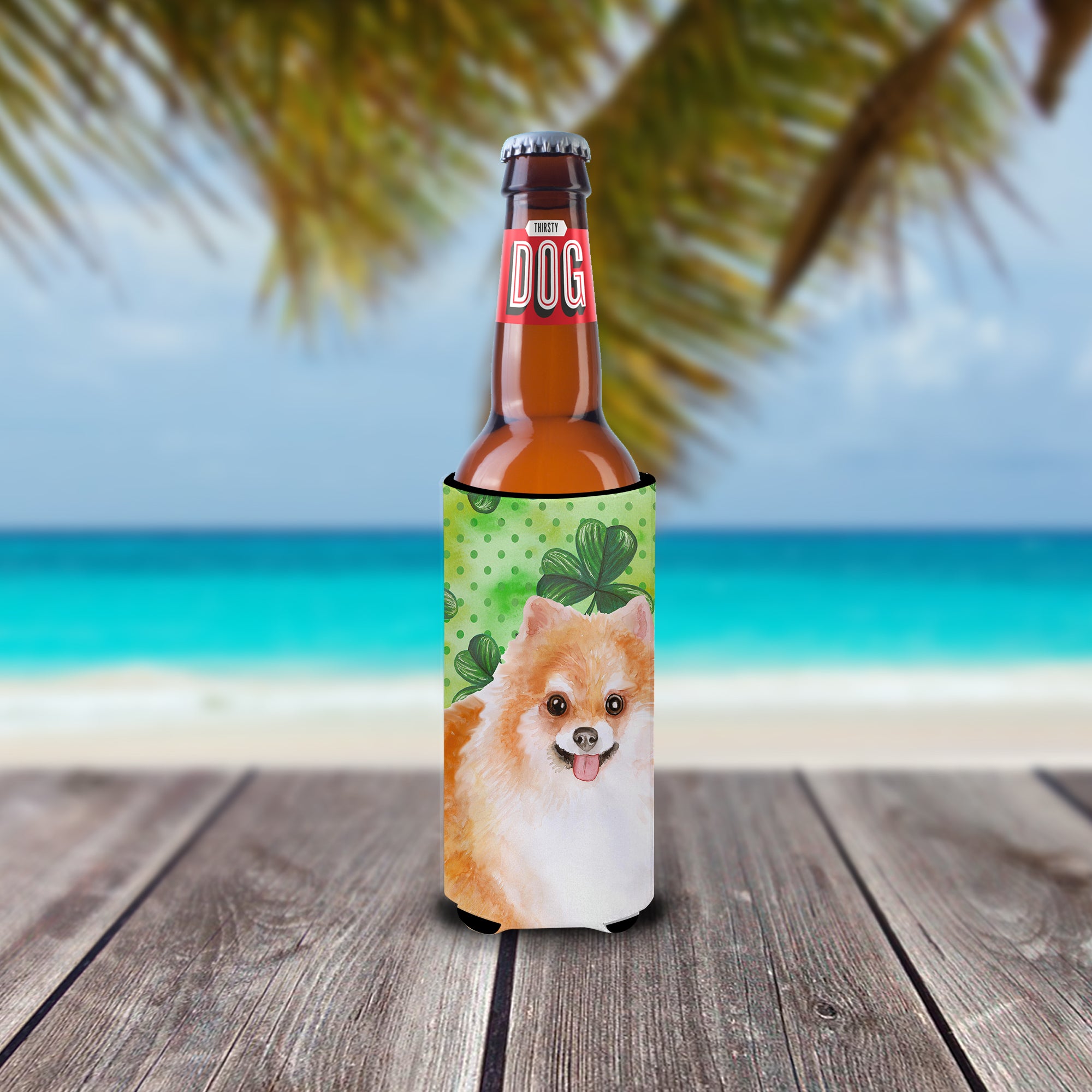 Pomeranian #2 St Patrick's  Ultra Hugger for slim cans BB9890MUK  the-store.com.