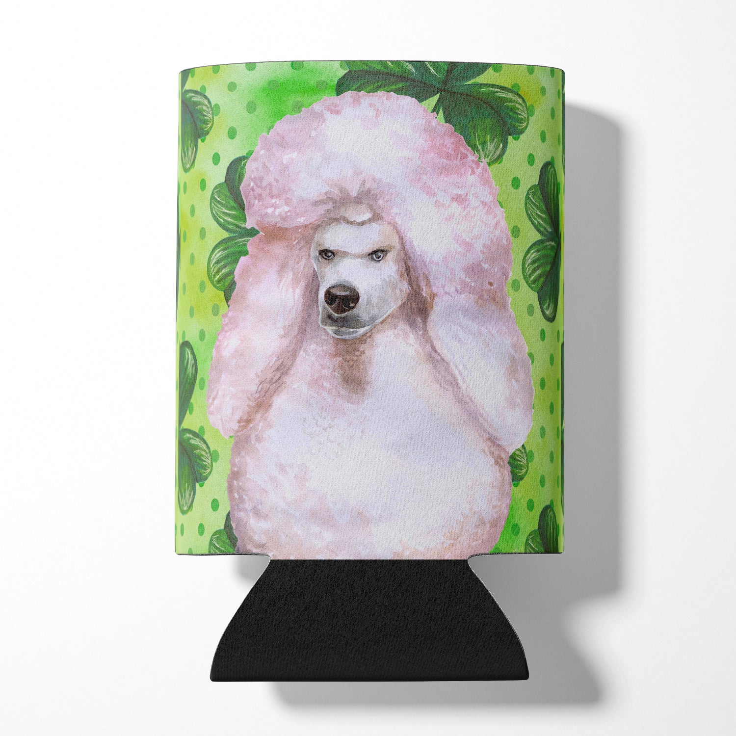 White Standard Poodle St Patrick's Can or Bottle Hugger BB9891CC  the-store.com.