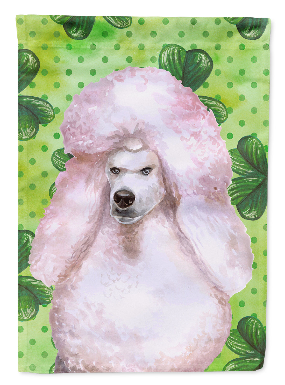 White Standard Poodle St Patrick's Flag Garden Size BB9891GF  the-store.com.