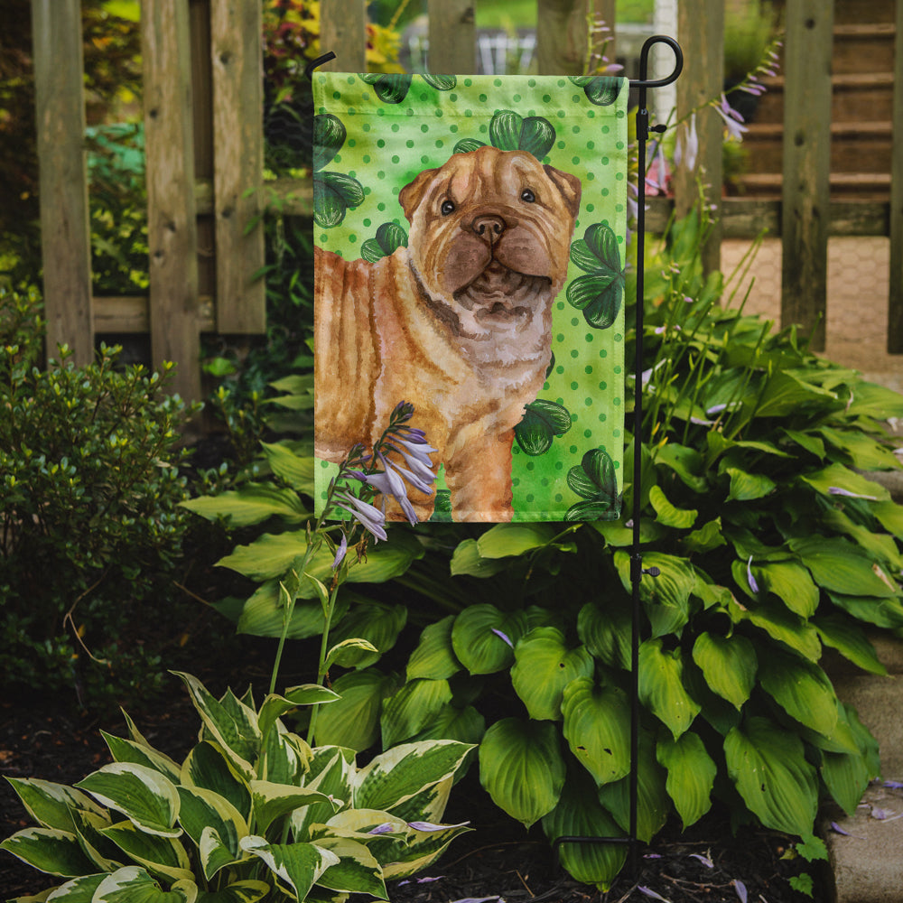 Shar Pei Puppy St Patrick's Flag Garden Size BB9893GF  the-store.com.