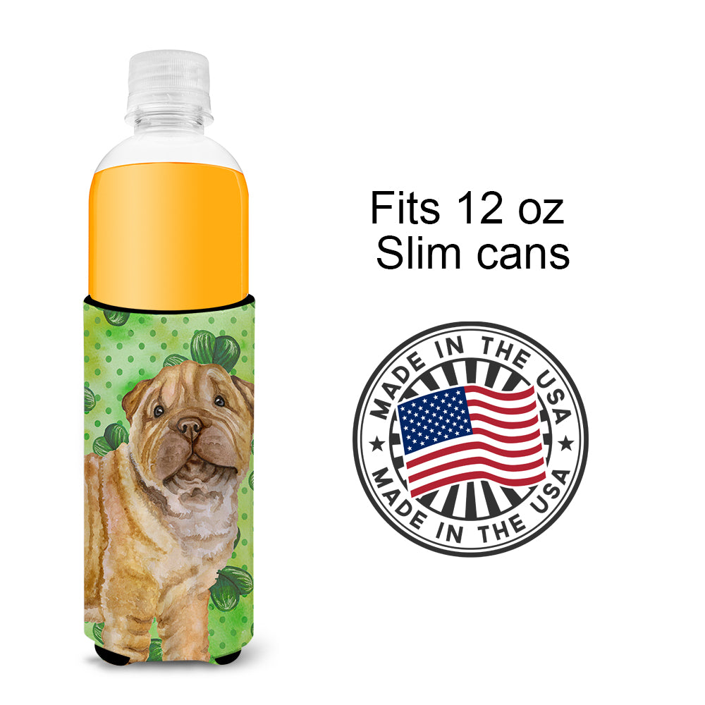 Shar Pei Puppy St Patrick's  Ultra Hugger for slim cans BB9893MUK  the-store.com.