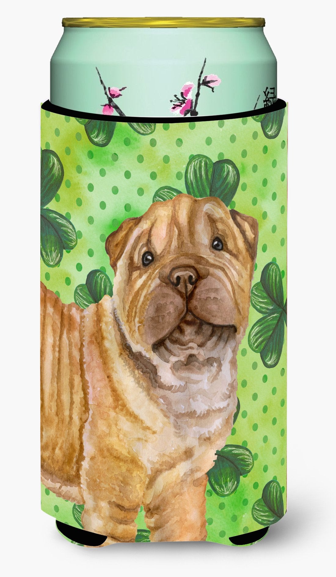 Shar Pei Puppy St Patrick's Tall Boy Beverage Insulator Hugger BB9893TBC by Caroline's Treasures