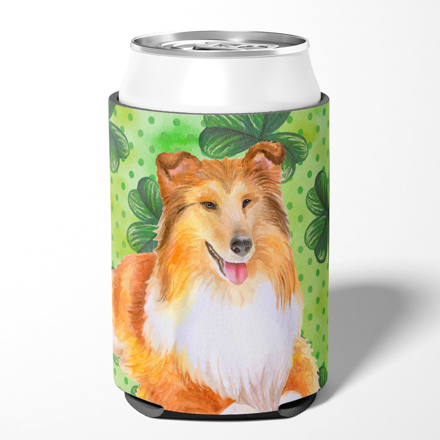 Sheltie St Patrick's Can or Bottle Hugger BB9894CC  the-store.com.