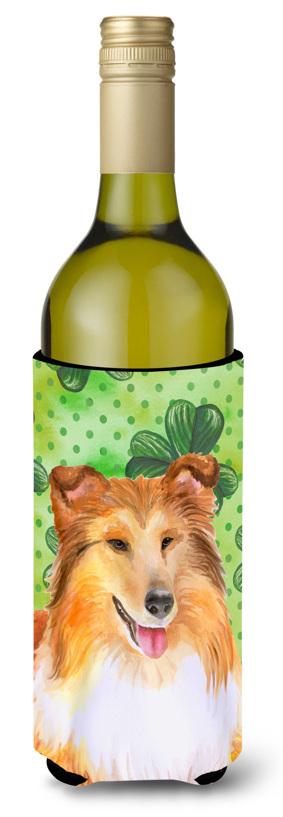 Sheltie St Patrick's Wine Bottle Beverge Insulator Hugger BB9894LITERK by Caroline's Treasures