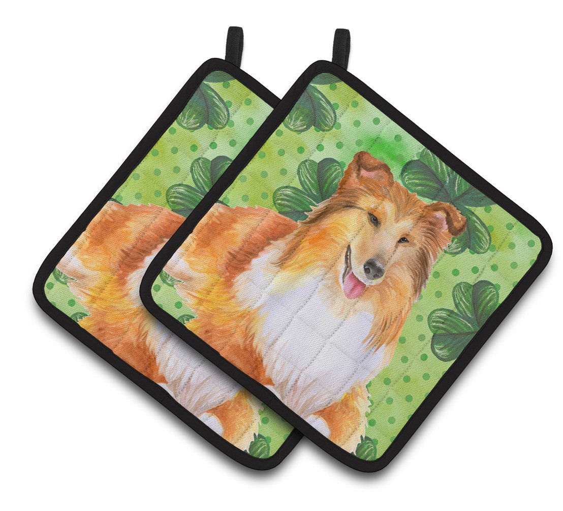 Sheltie St Patrick's Pair of Pot Holders BB9894PTHD by Caroline's Treasures