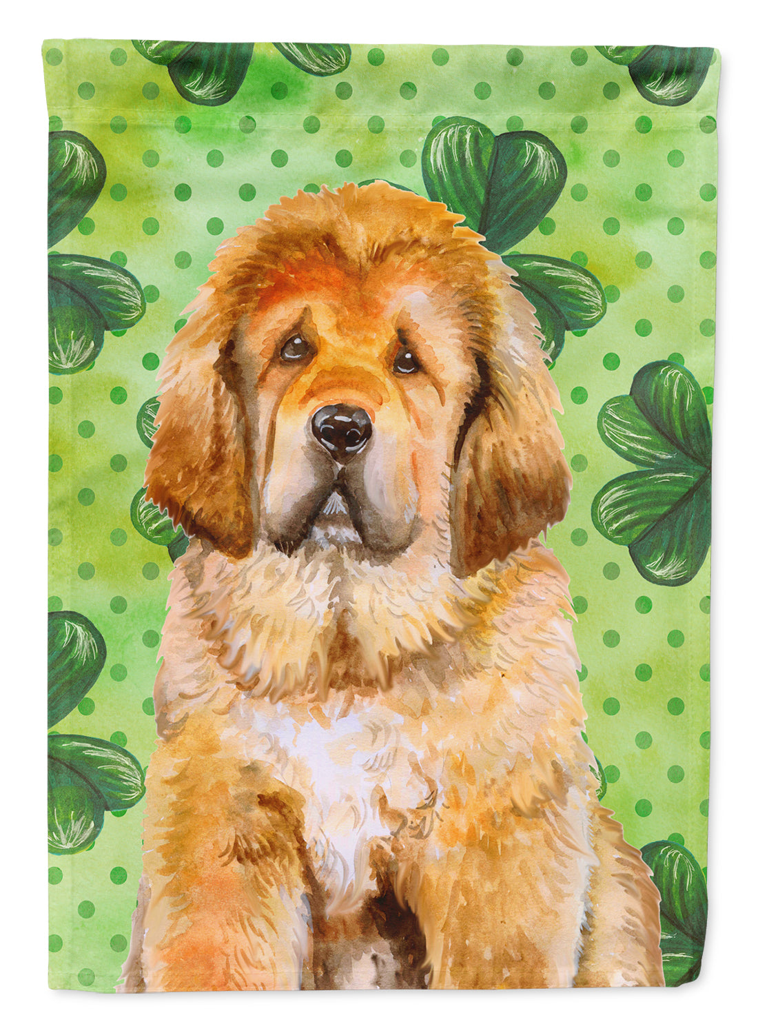 Tibetan Mastiff St Patrick&#39;s Flag Canvas House Size BB9895CHF  the-store.com.