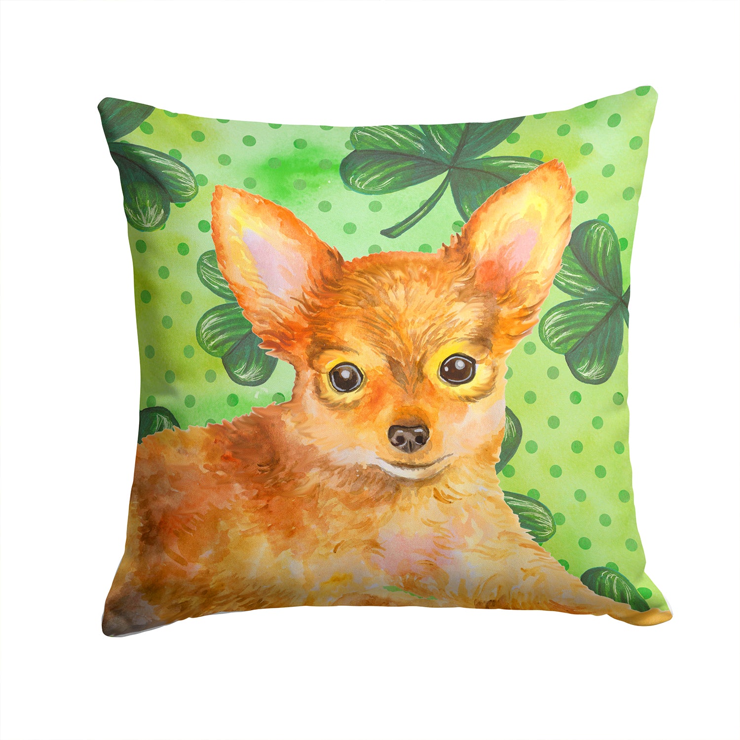 Toy Terrier St Patrick's Fabric Decorative Pillow BB9896PW1414 - the-store.com