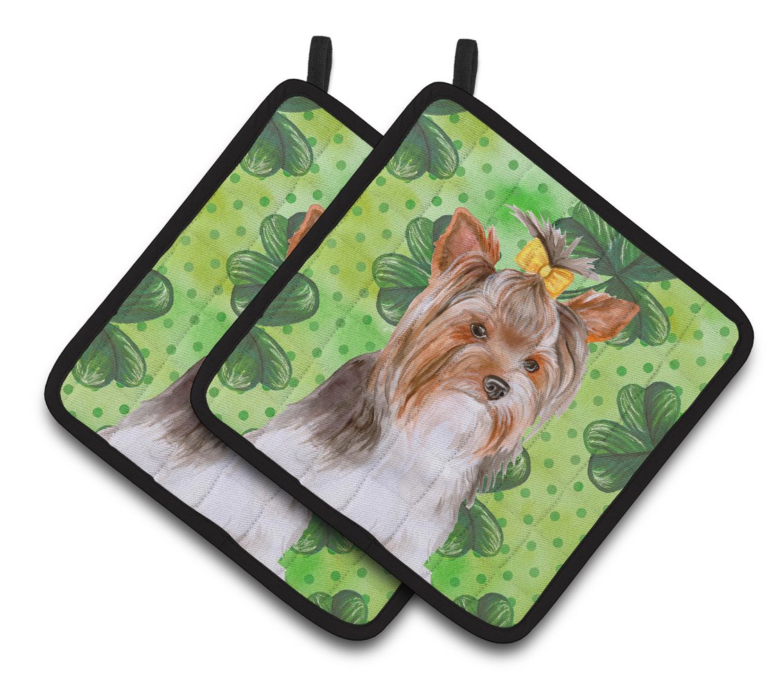 Yorkshire Terrier #2 St Patrick&#39;s Pair of Pot Holders BB9897PTHD by Caroline&#39;s Treasures