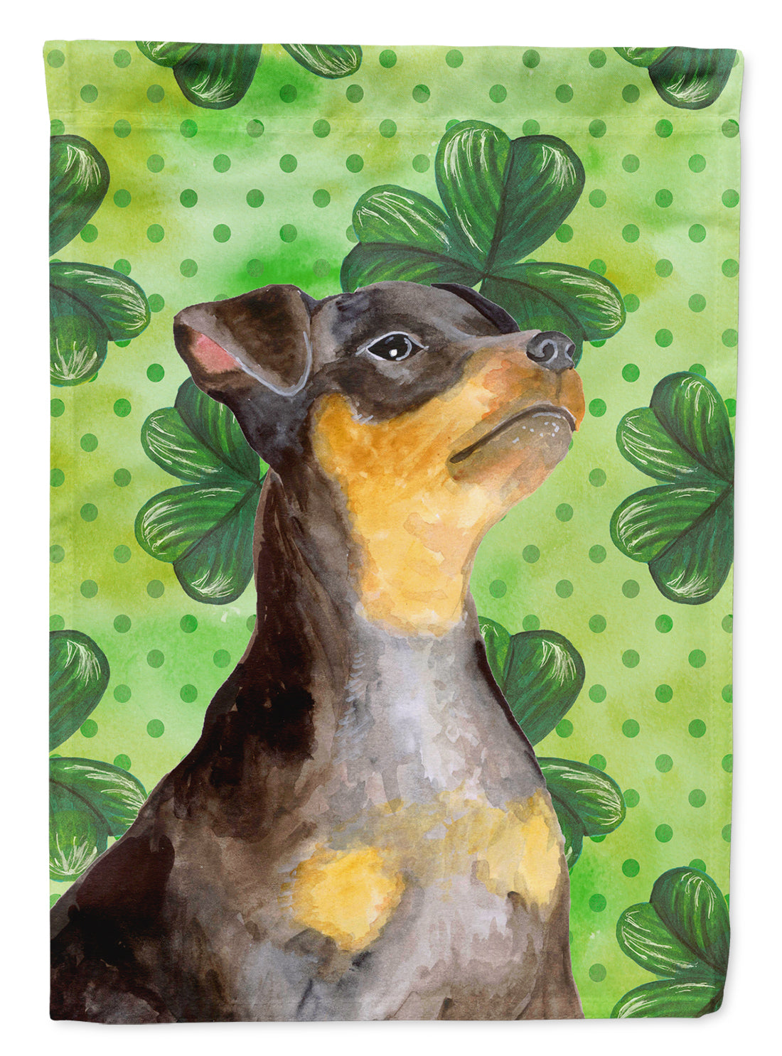 Miniature Pinscher #2 St Patrick's Flag Canvas House Size BB9898CHF  the-store.com.