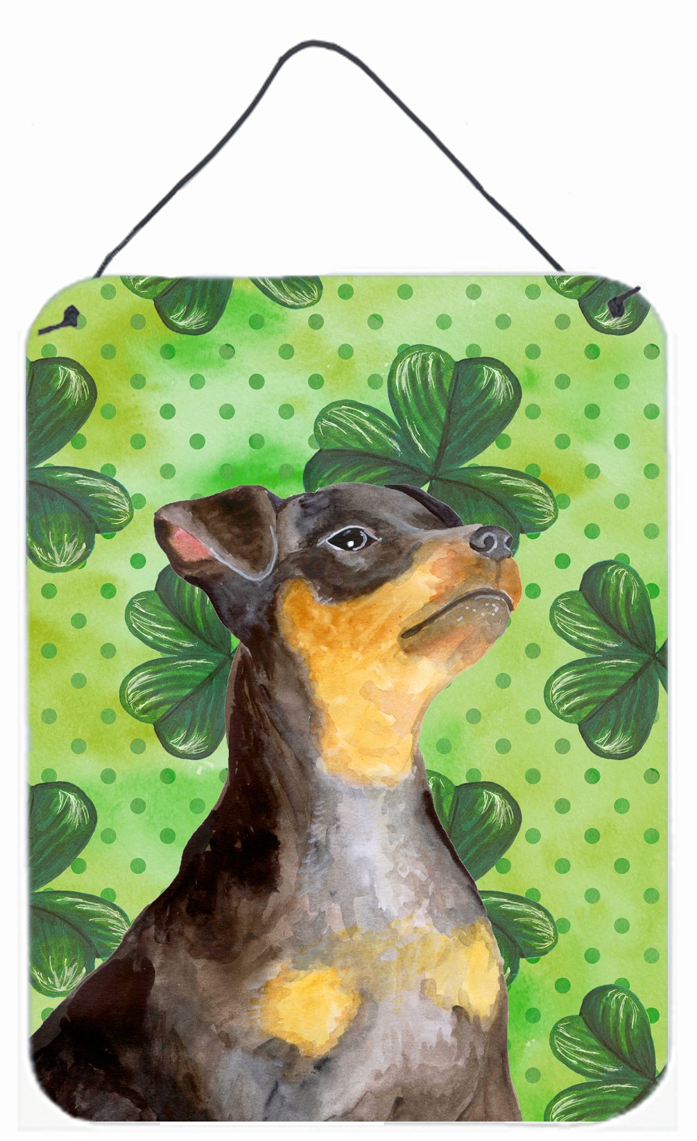 Miniature Pinscher #2 St Patrick's Wall or Door Hanging Prints BB9898DS1216 by Caroline's Treasures