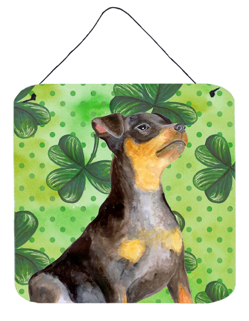 Miniature Pinscher #2 St Patrick&#39;s Wall or Door Hanging Prints BB9898DS66 by Caroline&#39;s Treasures